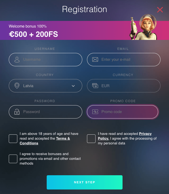 Buran Casino registration process