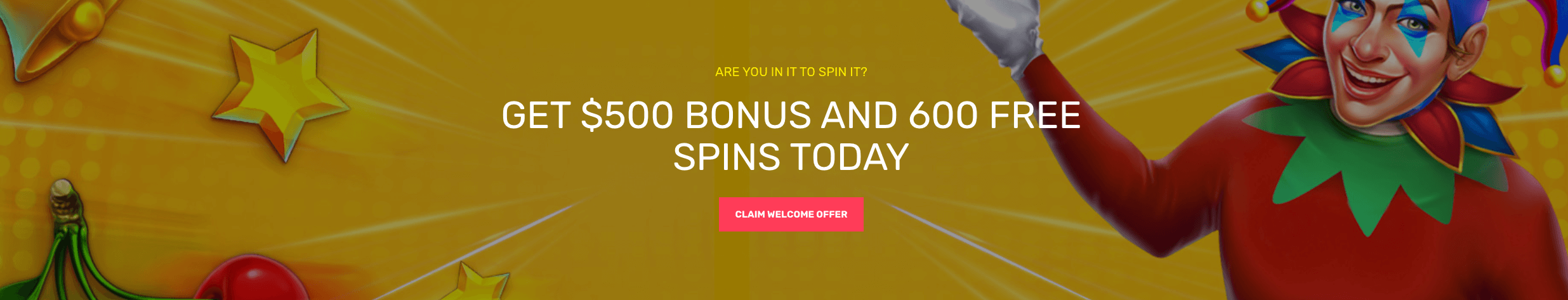 JustSpin casino welcome offer