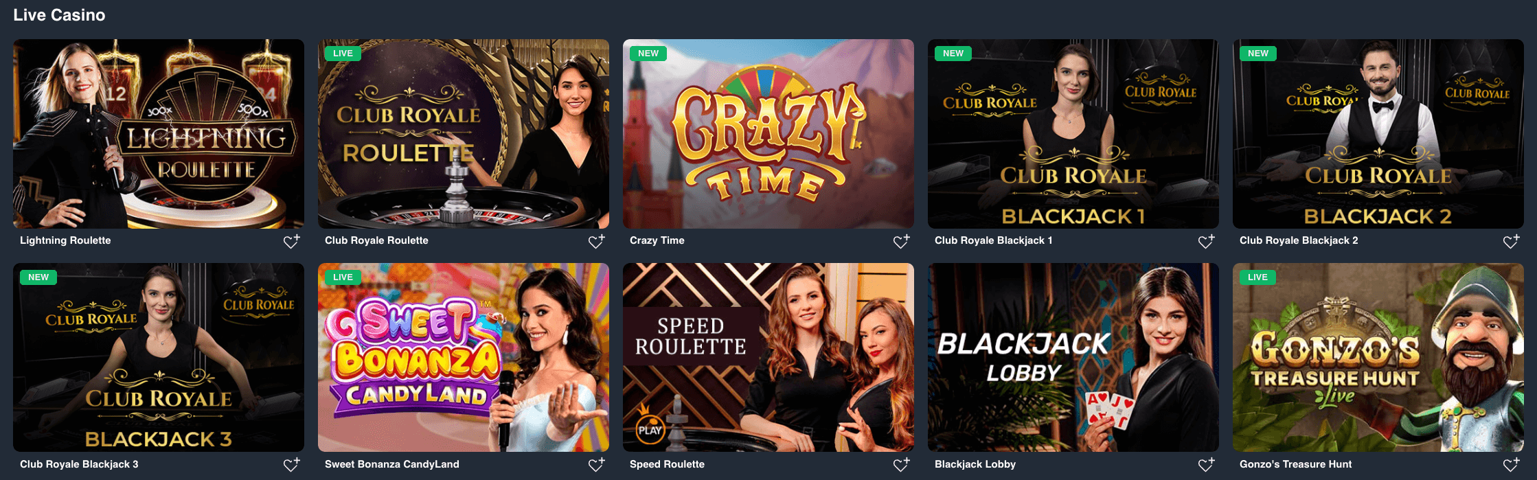 buran casino live casino games selection